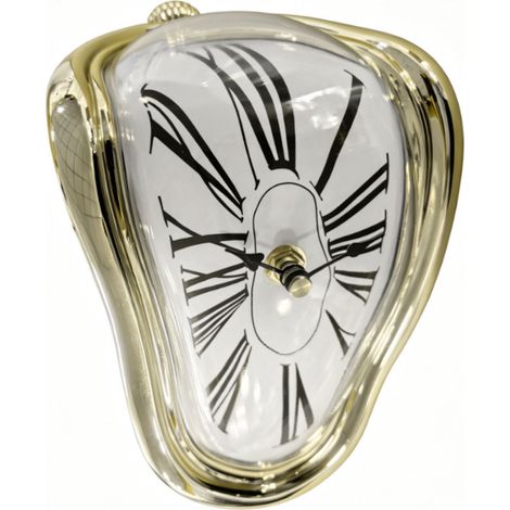 Surreal Gold Table Clock - Curved Dalí Design (1/5)