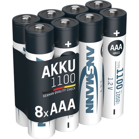 ANSMANN Akku AAA, 8 Stück, 1050 mAh 1,2V NiMH (1/5)