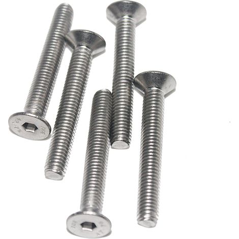Lot de 10 Vis M6X55 M6X55 mm INOX V2A VA A2 DIN 7991 ISO 10642 Hexagonal (1/5)