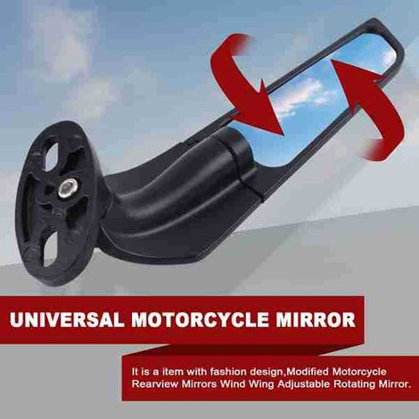 1 Satz schwarzer Rückspiegel aus Aluminiumlegierung (Standardmodell) mit kleiner Spiegelfläche zur Umrüstung von Motorrad-Rückspiegeln (1/4)