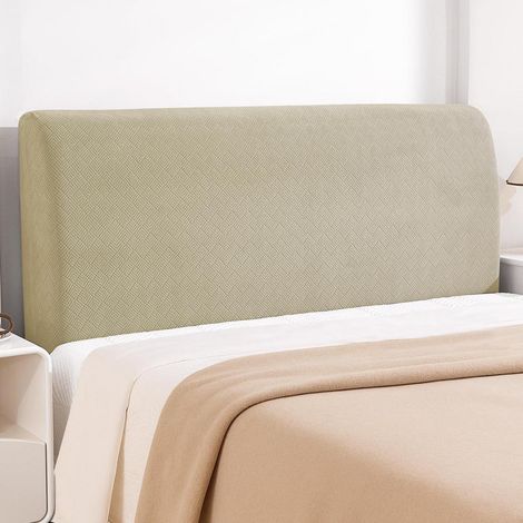 Housse de tête de lit extensible 120 cm, douce, anti-poussière, lavable, protection 360° (1/5)