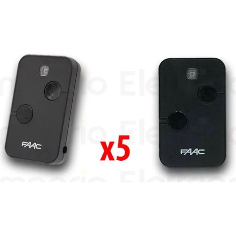 faac 5 x télécommande 2 canaux xt2 433 slh lr 7870071
