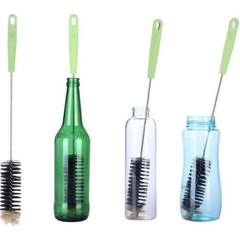 pair Goupillon des Bouteilles ultra longue, brosse à bouteilles Rondelles pour bouteille étroite Bière, vin, Kombucha, Décanteur, bouteilles d'eau, Thermos(40cm) (1/4)