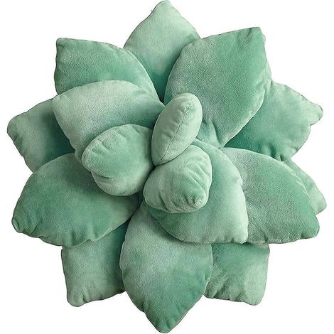Coussin décoratif cactus succulentes 3D, adorables succulentes, pour les amoureux du jardinage et des plantes vertes, 25 cm (1/4)