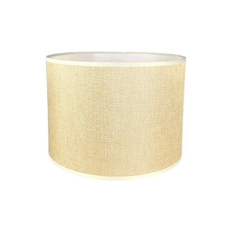 MINKUROW Zylinderförmiger Lampenschirm aus handgefertigtem Leinenstoff, für Tischlampe, Pendellampe, Stehlampe (Beige, Durchmesser 28 cm x Höhe 20 cm) (1/2)