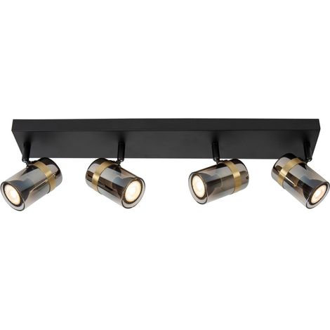 Plafonnier led ip20 40w 4xgu10 verre fume - lucide - upton
