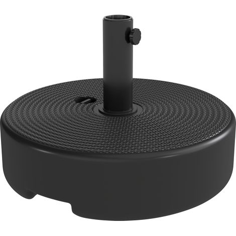 Beschwerter Sonnenschirmständer, Garten-Sonnenschirmständer mit einem Fassungsvermögen von 19 kg Sand oder 15 kg Wasser, 45 cm Durchmesser, schwarze Farbe