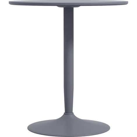 Esstisch, Runder Küchentisch, Moderner Esszimmertisch für 2 Personen, Bartisch mit Stahlbein, Rutschfester Fußauflage, für kleine Räume, Wohnzimmer, Ø70 x 75 cm, Grau 