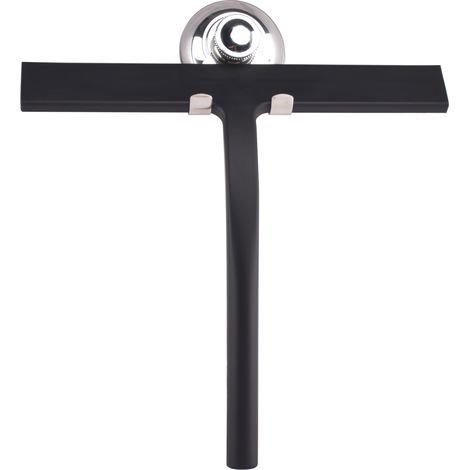 Grattoir de douche avec support à ventouse - 23 cm noir - pour vitre