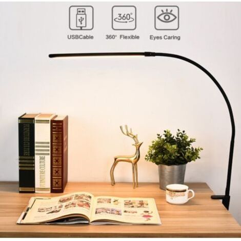 Lampe de bureau USB à LED 10 W avec variateur de luminosité, 3 modes d’éclairage (froid, chaud, naturel) et 10 niveaux de brillance – idéale pour le travail, les études, la lecture et le bureau (1/5)