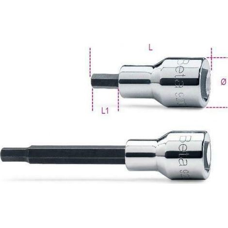 BETA INSERTO MASCHIO ESAGONALE DA 14MM. CON BUSSOLA DA 1/2