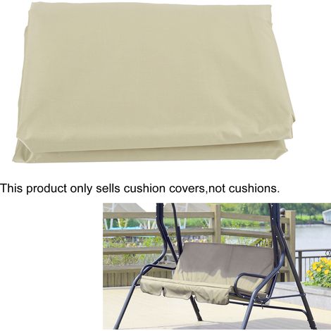 Housse de coussin imperméable en taffetas de polyester pour fauteuil suspendu trois places, style hamac, pour jardin ou cour extérieure, 150 x 50 x 10 cm (beige) (1/5)