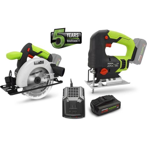 Scie sauteuse + scie circulaire sans fil 20V + 1 batterie 2ah