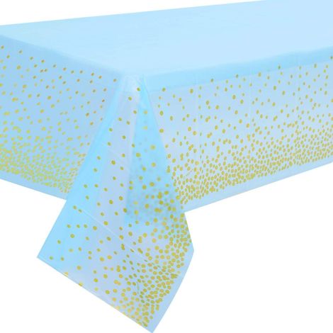 2er-Set Tischdecke Blau Gold Punkte 137x274cm für Geburtstage & Partys (1/5)