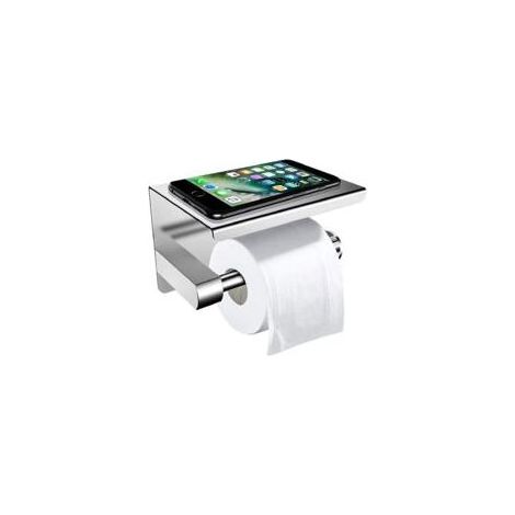 HOXILEELEO - Porte-papier toilette mural en acier inoxydable 304 – Support avec étagère pour salle de bain et cuisine – Installation adhésive ou vis-Crezuo (1/5)