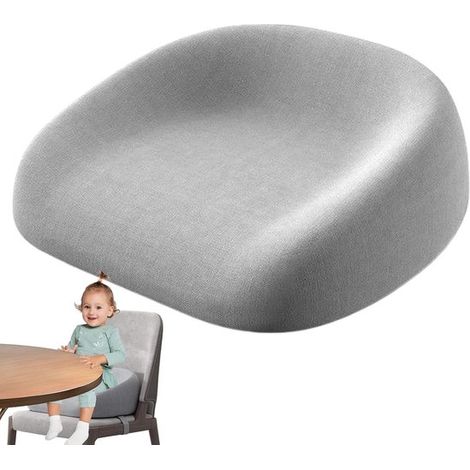 Asiento elevador para niños pequeños OIMG, altura 68 cm, Elevador de silla, Cojín elevador, Diseño antideslizante, hacer la tarea, Gris (1/5)