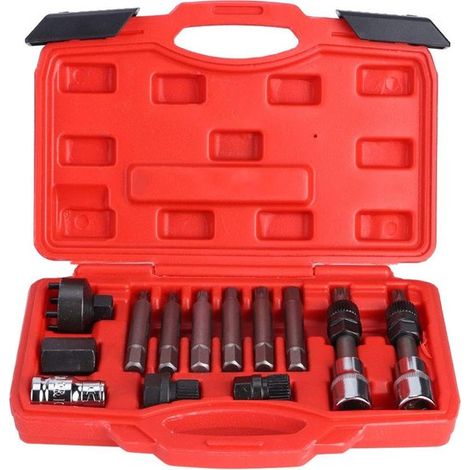 Shopcentral, Juego de 13 llaves de vaso, Kit de servicio para alternador, Duradero y multifuncional, Incluye caja de transporte (1/5)