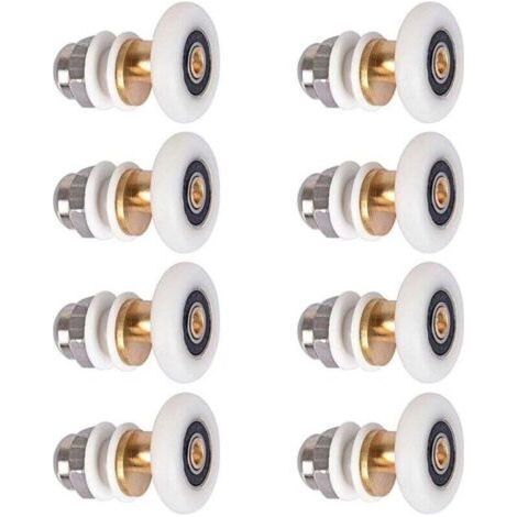 Porte de douche - Roulette pour porte de douche Roulettes coulissantes Porte Rouleau Roue de secours 8pcs 23mm