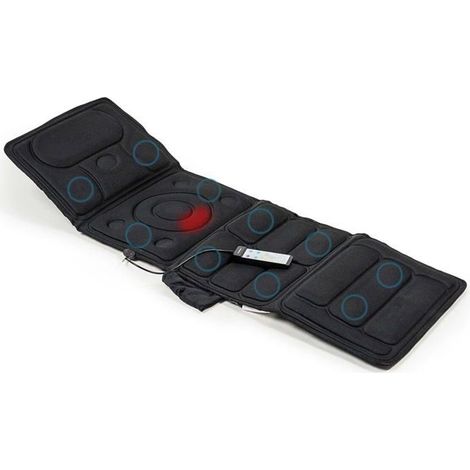 Matelas Massant Électrique Chauffant Vibrant - Siège de Massage – 10 Moteurs, 5 Modes, 3 Intensités, Chauffage, Télécommande