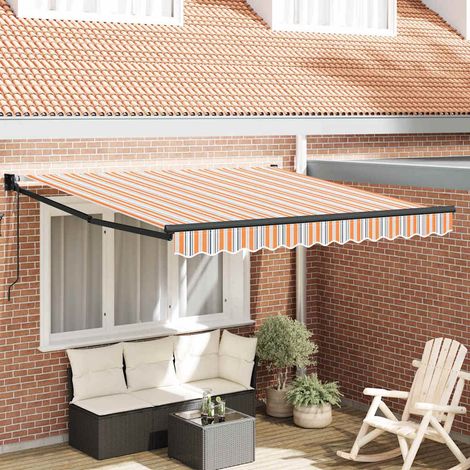 vidaXL Tenda retrattile Multicolore 350 x 250 cm Poliestere e