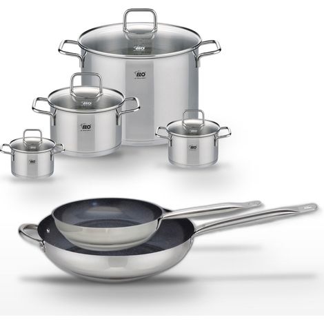 Lot Poêles 24cm & 32cm Elo Profi Therm Platinum et 4 Faitouts Elo (1/5)