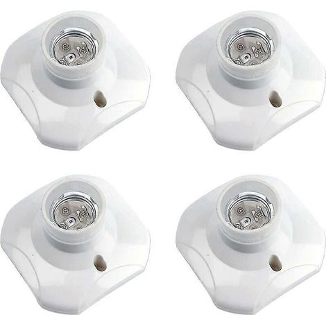 Douille de plafond à visser E27, douille de garage E27, 220-240 V CA, support de douille pour ampoule LED, culot E27 pour plafonnier, douille de lampe en plastique blanc pour fixation murale (1/5)