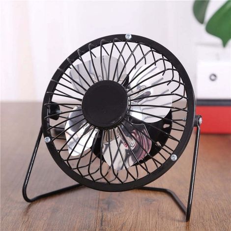Ventilateur De Bureau USB - Ventilateur Personnel Métallique 4 Pouces - Rechargeable - Pour Bureau Camping Extérieur - 1 Pièce (1/5)