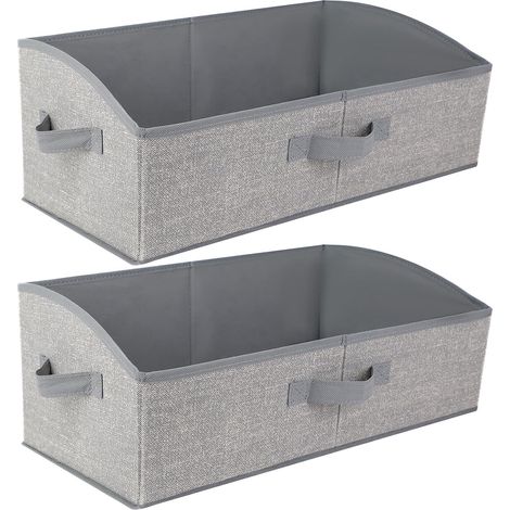 Coffre de rangement en tissu 28 L, panier de rangement 50 x 28,5 x 20 cm, grand coffre de rangement pliable en tissu avec poignée pour vêtements, jouets, livres, armoire, lot de 2 (1/5)