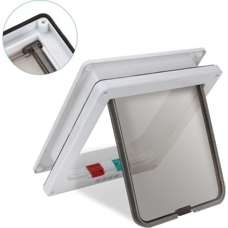 SWANEW Porta per gatti con chiusura magnetica e 4 vie, resistente agli agenti atmosferici, facile da installare, garantendo un'isolamento perfetto e una maggiore sicurezza per il tuo animale L 25x23,5 (1/5)