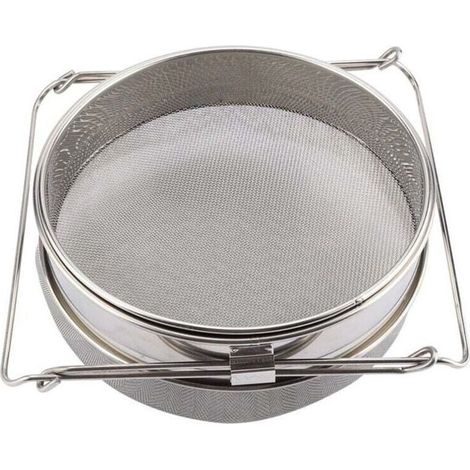 Tamis à miel double couche en acier inoxydable, passoire filtre avec bras réglables pour filtration et préparation du miel (1/4)