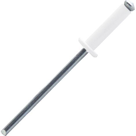 Remaches de cabeza plana blanca en aluminio/acero PWD Ø4x16mm - Caja de 250 (1/5)