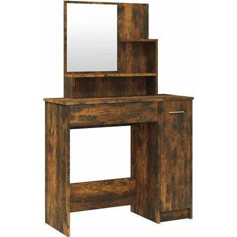 Maison Exclusive - Schminktisch mit Spiegel Räuchereiche 86,5x35x (1/5)