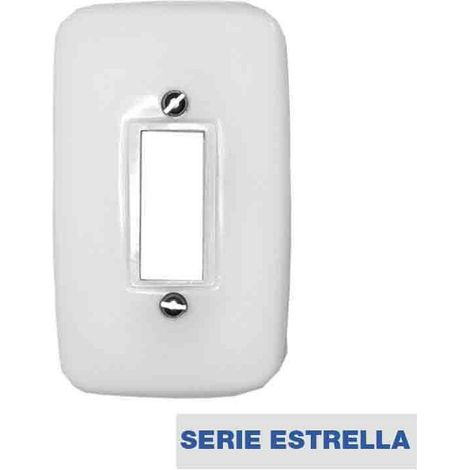 Solera – Plaque d'interrupteur petite estrella – Finition métal – Pour montage sur plaques standard – Design moderne et épuré (1/3)