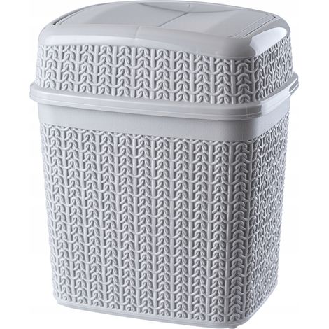 KADAX Kosmetikeimer aus Kunststoff, Abfalleimer mit Schwingdeckel, 5L, grau (1/5)