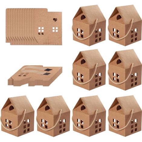 Boîtes De Friandises De Noël 30 Pièces Contenants En Forme De Maison Pour Cadeaux,Boîtes De Biscuits Pour Les Fêtes - Pour Adultes Maison Mariage Anniversaire Festival Soirée Réunion (1/5)
