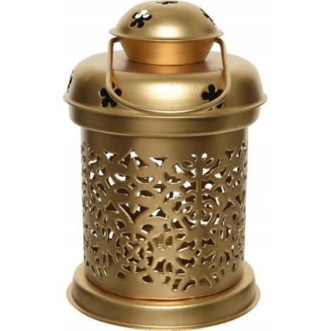 Lanterne décorative de Noël dorée 14,5 cm