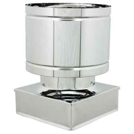 FUMAIOLO INOX QUADRO 'ANTIVENTO' 220x220 mm