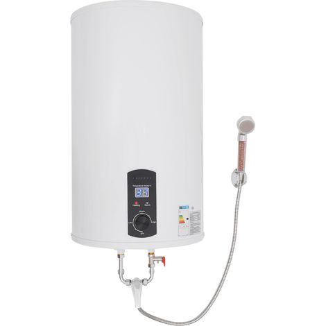 【Chauffage et ventilation】Chauffe-eau électrique mural de 70L 2000W mural IPX4 écran LED vertical, Réservoir 70L acier émaillé. 2000W. Réglage 35-75°C. Idéal douche/cuisine (1/5)