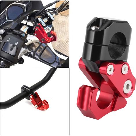 Crochets pliables pour guidon de moto et crochets pour casque, universels 22 mm, adaptés aux marques Yamaha, Kawasaki, Honda et Suzuki (rouge). (1/5)