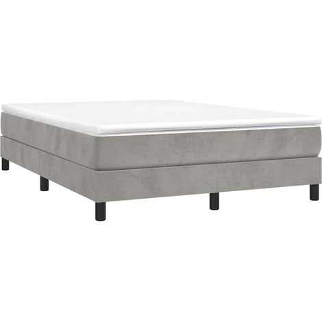 Boxspringbettgestell Hellgrau 140x190 cm Samt vidaXL