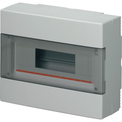 Centralino da parete, 12 moduli, con morsettiera 6x10mm, grigio, IP40, sportello reversibile fumè - Elettrocanali EC60012E (1/2)