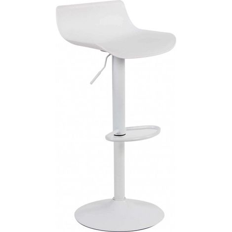 Tabouret réglable avec semelles pour meubles à barres externes internes avec siège en polypropylène et structure en acier en acier en poly  White