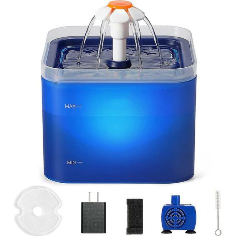 Fontaine pour chat avec lumière LED 67oz/2.0l Fontaine à boire pour chat à filtre automatique ultra silencieux,Y (1/3)