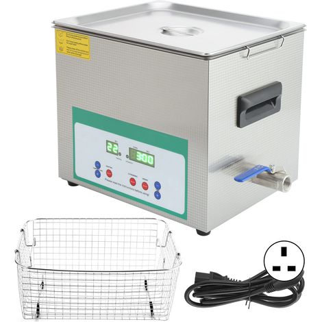 Nettoyeur Ultrasonique 10L 240W Cuve de Nettoyage Pièces Petites Minuterie DK-410HTD Prise UK 200-240V 50Hz (1/5)
