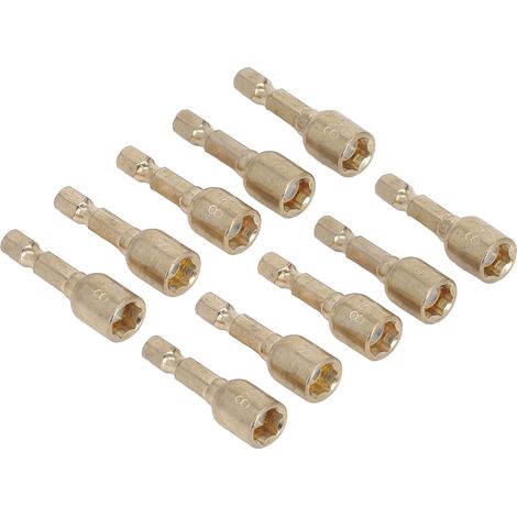 Porte-embouts magnétiques 1/4in, adaptateur hexagonale 8mm, lot de 10, prolongateur pour perceuse (1/5)