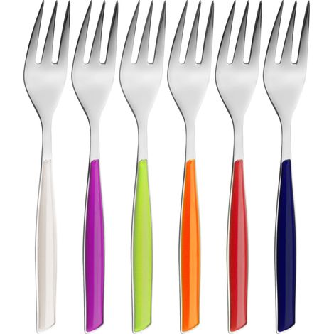 BUGATTI, Glamour, Set 6 Forchettine da Dolce in Acciaio Inox 18/10, Confezionato in Scatola Regalo (Colori Misti) (1/3)