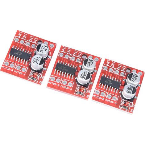 Lot de 3 modules de commande de moteur CC bidirectionnels 1,5 A à régulation de vitesse PWM avec double pont en H (remplace le L298N). (1/5)