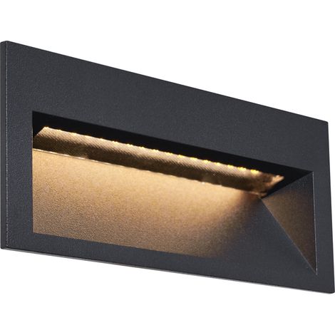 Moderne LED-Wandeinbauleuchte schwarz 16cm inkl. LED IP65 - Mert