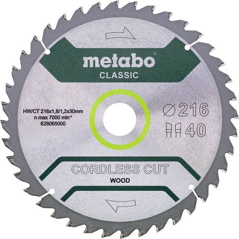 Hoja  de sierra  circular  cordless  cut  wood  classic  AD  216mm  Z.40  Bohr.30mm  Schnitt-B.1,8mm