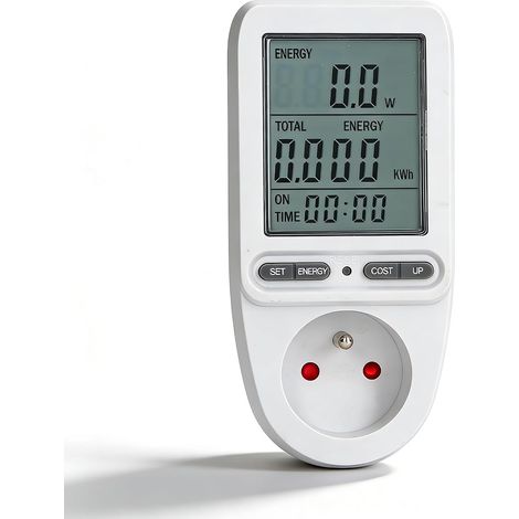 Wattmètre Prise Compteur d'Énergie Numérique, Compteur Électrique Prise Mobile avec Écran LCD, Mesure Consommation Electrique, Compteur pour Économie d'Energies, pour Appareil Électroménager (1/5)